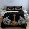 "Music Guitar with Wings Design" Bedding Duvet Cover Set Duvet Cover Pillowcases (1 * Duvet Cover 2 * Pillowcases, without duvet insert)