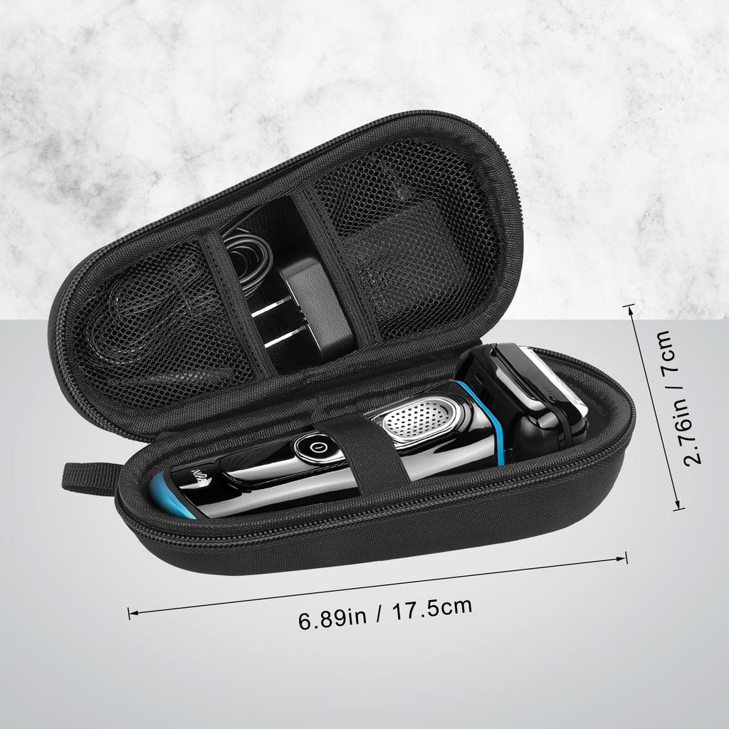 Hard EVA Razor Travel Case,Razor Carrying Case for Men's Razor with Mesh Pocket for Razor,Razor Storage Case for ElectricTrimmer