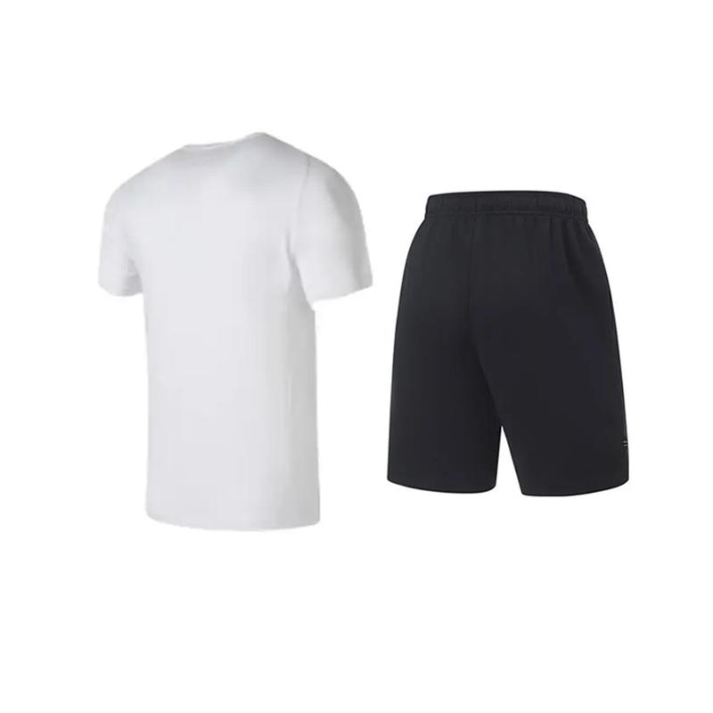 Li-Ning Minimalist Quick-Dry Comfortable Breathable Crew Neck Pullover Short Sleeve T-Shirt Casual Sports Set Unisex Tops ATSU819-2+AKST543-3