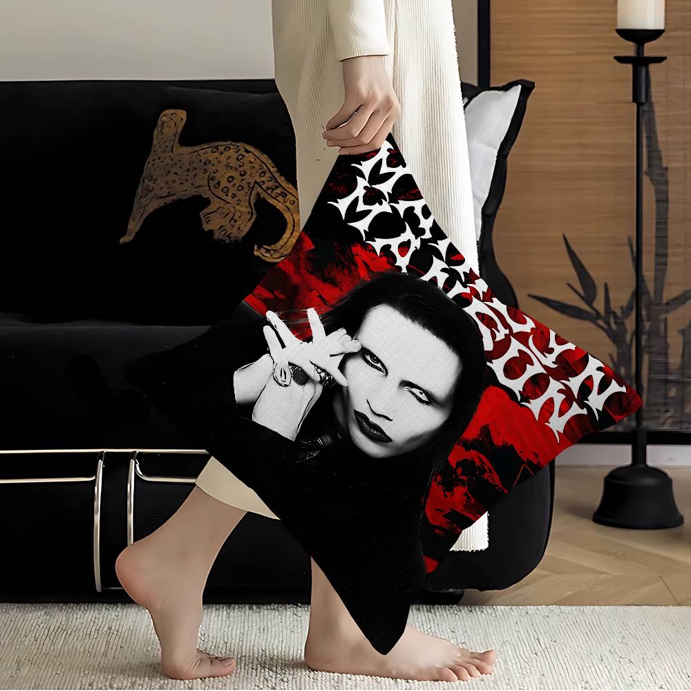 M-Marilyn M-Manson Singer Personalized Picture Text Home Decorative Pillows Household Gifts 45X45Cm