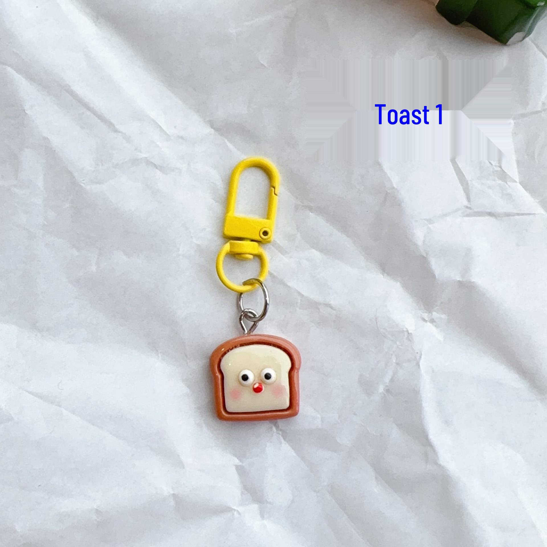 

Набір мультяшних брелоків для їжі: Хліб, Смажене яйце, Гамбургер, Піца та Картопля фрі для DIY прикрас або подарунків