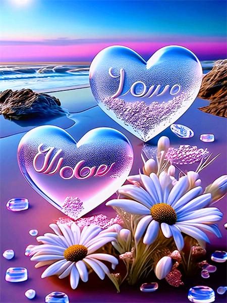 

Алмазная живопись Сердце Морской пейзаж Полная квадратная/круглая вышивка Мозаика Маргаритка Пляжный пейзаж Домашний декор Full Round 20x30CM