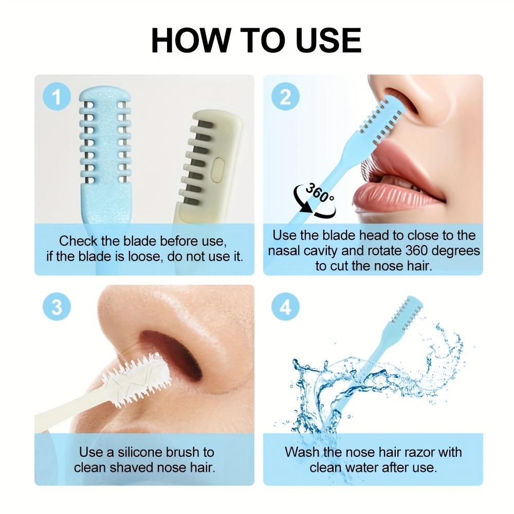 1Set Portable Manual Nose Hair Removal Kit for Men and Women, Washable 360 Degree Rotary Nose Hair Trimmer