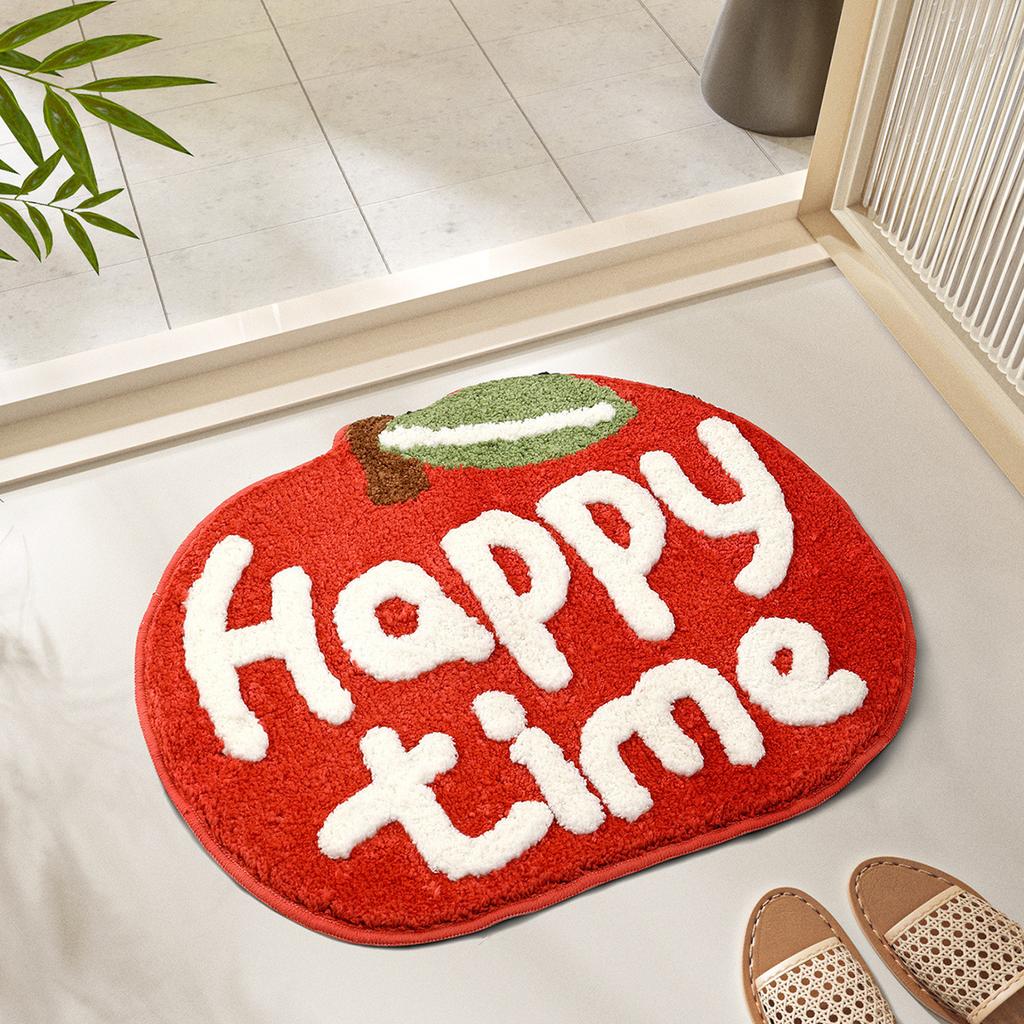 2026 Simple Fruit Bathroom Floor Mat Toilet Semicircular Absorbent Carpet Toilet Non-slip Mat Door Mat