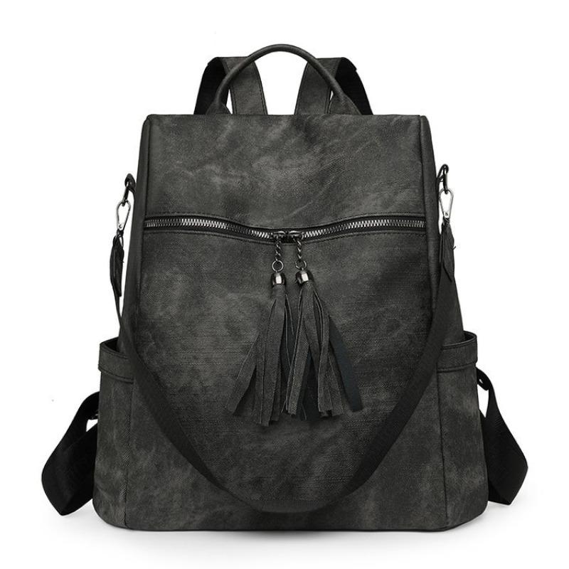 

Bag women s new simple and fashionable backpack large-capacity student schoolbag multi-purpose shoulder bag one size fits all чорний