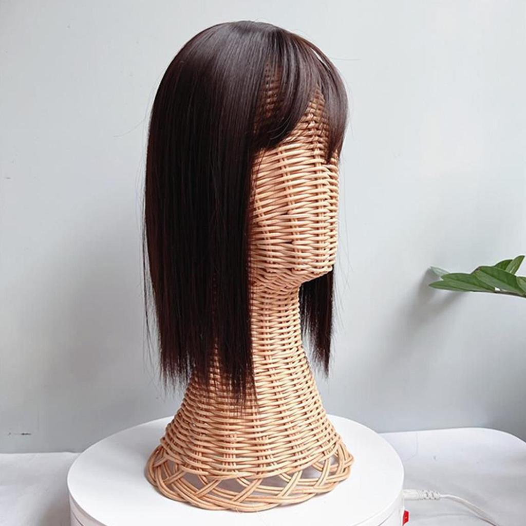 Hat Mannequin Rattan Mannequin Head Scarf Hat Stand Non-Tip Base Organizer Headwear Tabletop Rack For Home Entryway Wardrobe