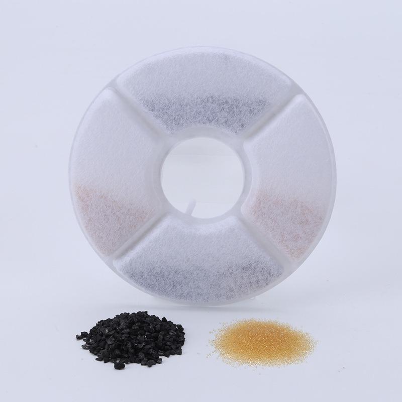 Round pet water dispenser filter element, resin activated carbon filter cotton, cat water feeder filter