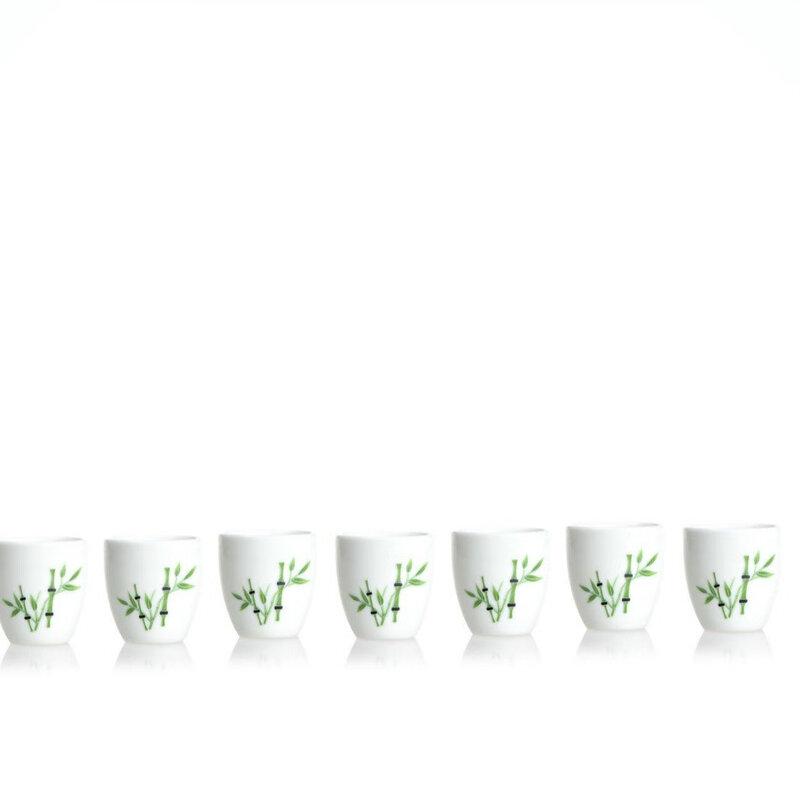Shang Qi Green Bamboo Ceramic Wine Set