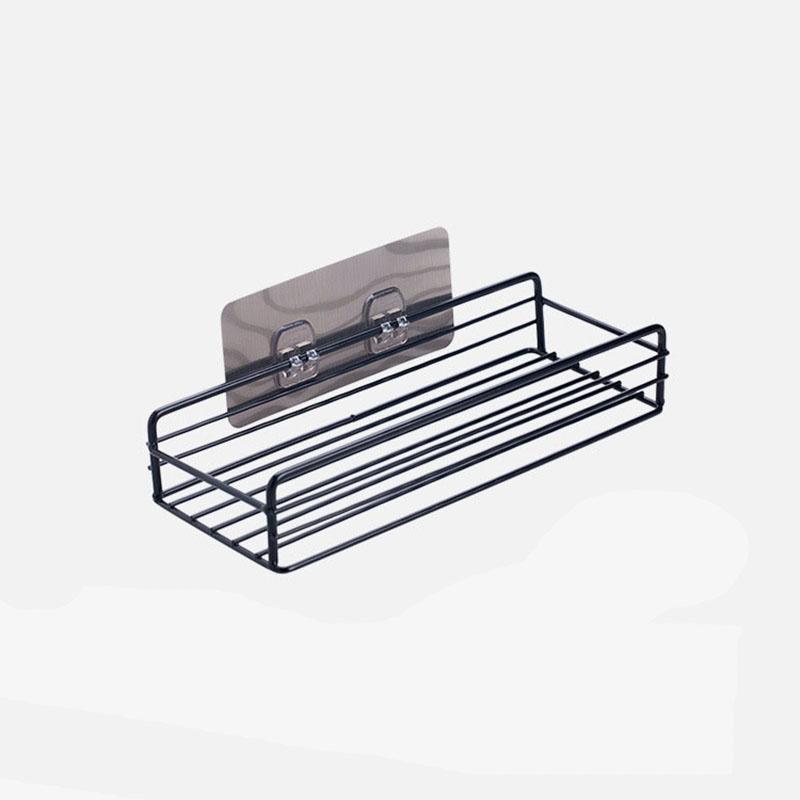 Wrought Iron Wall Mounted Storage Rack, Bathroom Storage Rack, Shower Basket, Kitchen Storage Rack, Punch-free Storage Rack