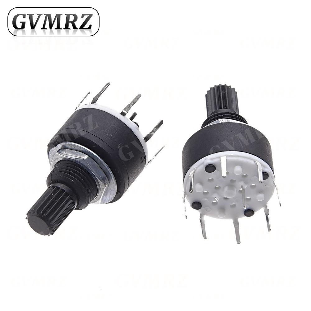 1PCS SR16 Plastic 16MM Rotary Band switch 2 Pole 3 4 position 1 Pole 5 6 8 Position Handle Length 15MM Axis band switch