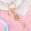 Keychain Pendant 3D Retro Key Shape Sparkling Rhinestones Inlaid Key Chain with Lobster Clasp Key Ring Bags Accessories