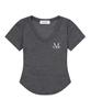 Bellin V-Neck Cropped Rolled Short Sleeve T-Shirt (5 Colors)