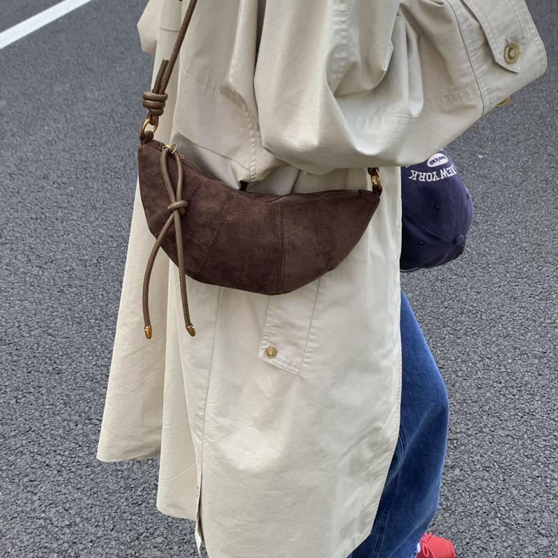 Casual Retro Suede Dumpling Bag 2025 New Fashion Trendy Autumn High Texture Single Shoulder Explosion Messenger Bag