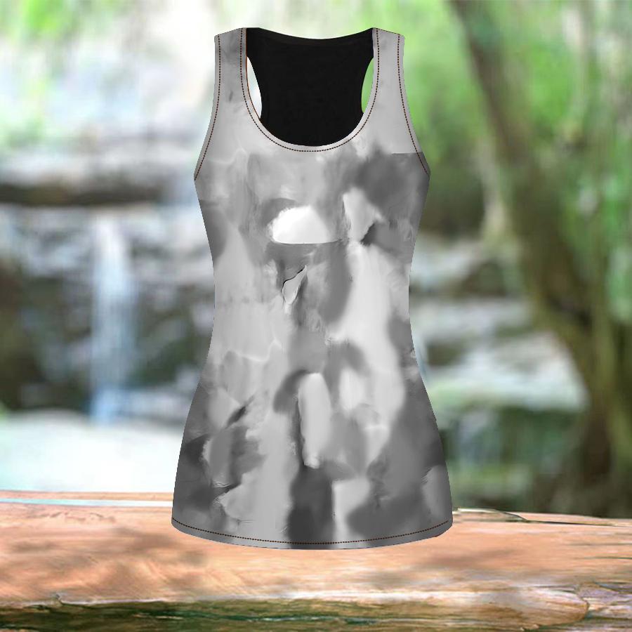 3D Multicolored Petals Print Women Workout Yoga Gym Printed Summer Sport Shirts Plus Size Vests