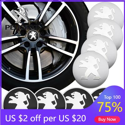2026 Autocollant de Roue de Voiture Chaud 4PCS 56mm Cache-Moyeux de Roue de Voiture Cache-Moyeux Emblème Autocollant Accessoire Pour Peugeot 108 2008 206 207 3008 20