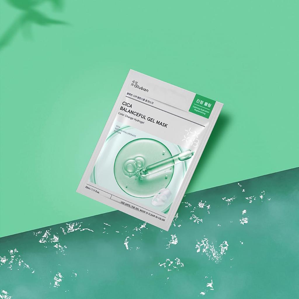 Bluban Cica Balance Full Gel x Moisturizing Face Mask Korean Gel Mask with Peptides for Firmness and Separate Collagen Mask, 3-Pack (33g 3), Set,
