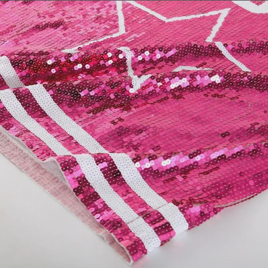 European & American Cross-Border Sequined Bulls Team Jersey - Star Pattern T-Shirt