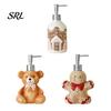 Ceramic Soap Dispenser Christmas Dispenser, Gingerbread Man House Bear Liquid Hand Container, Refillable Shower Gel Lotion Bottle for Bathroom Kitchen