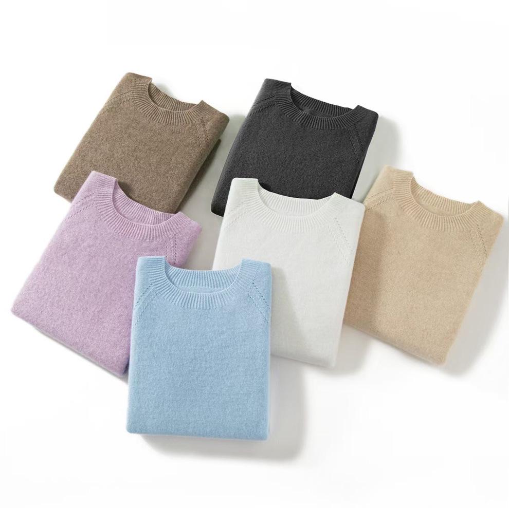 Cashmere Knit Five-Sleeve Women's Round Neck Short Sleeve Vest