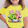 Easter Bunny Egg 67 Graphic Cheerful Cute Girls Short Sleeve T Shirt Soft Light Holiday Casual Kids Birthday Daily Wear Top