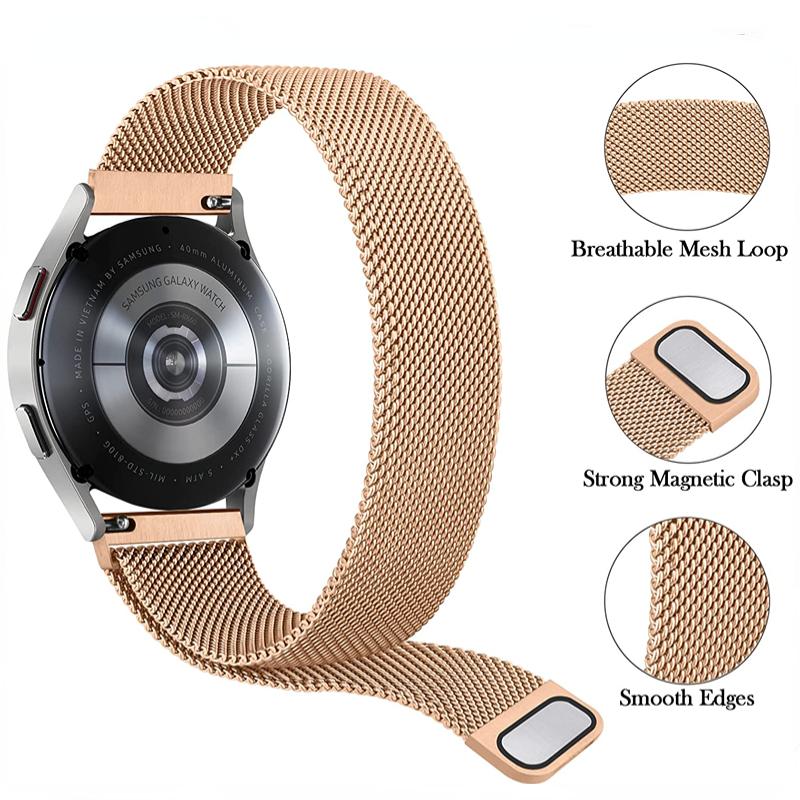 20mm 22mm Milanese Metal Band For Samsung Watch 7 6 5 4/Amazfit Active 2 GTS/GTR/Bip Bracelet Belt Huawei Watch GT5/4/3/2 Correa