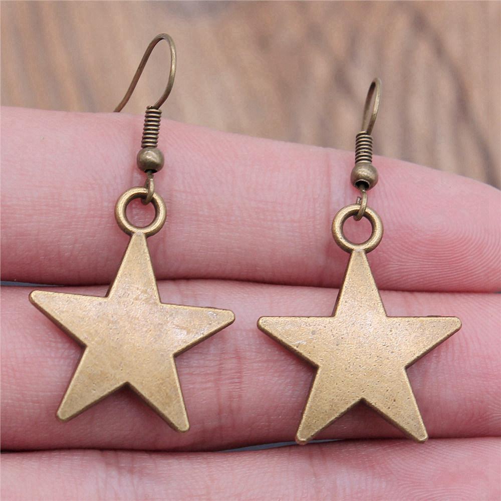 Bohemian Hot-Sale Star Moon Pentagram Circle Dangle Earrings Memorable Wedding Gift for Daily Style