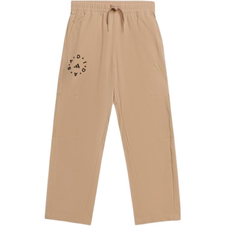 Adidas Long Pants Brand Logo Letter Sun Protection Woven Drawstring Warm Sand Color Kids Kids bottoms JL7565 140