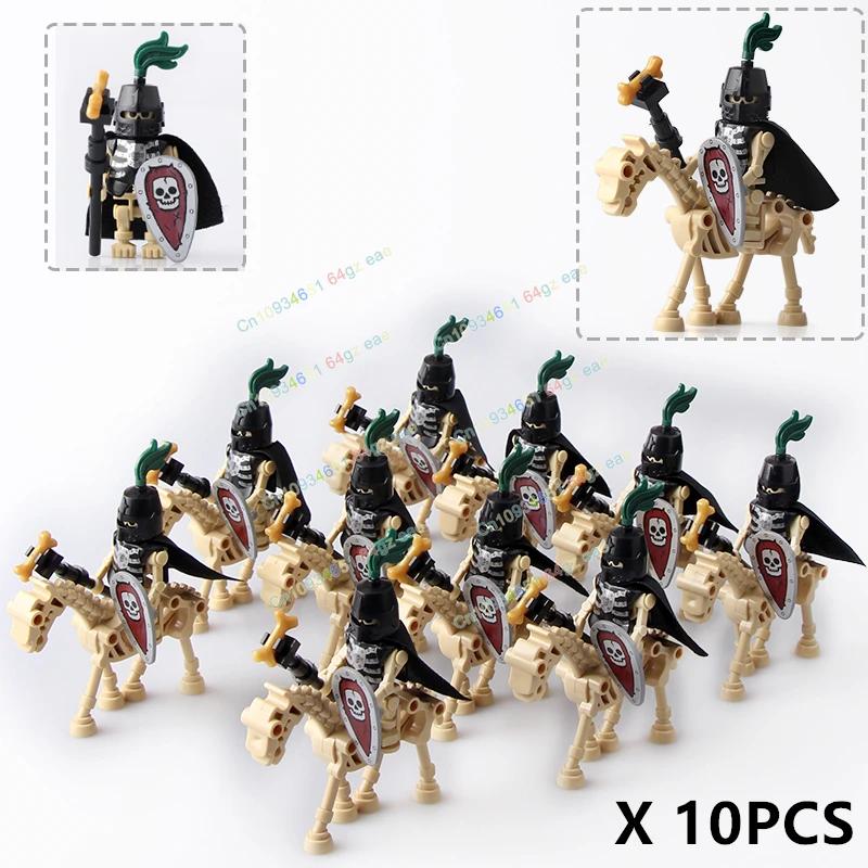 Medieval Skeleton Soldier Military Army Knight Building Block Accessories Action Figure Toys for Children Gifts AX9815 AX9816
