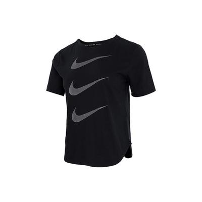 Casual Breathable Round Neck Short Sleeve T-Shirt Women Tops Black DC4324-010