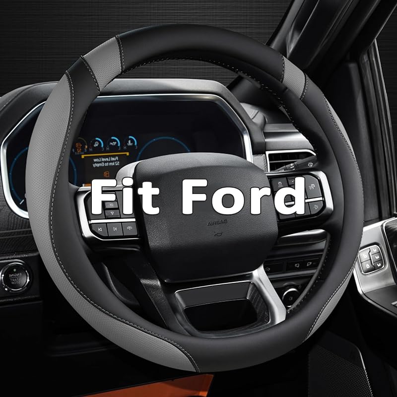 West Llama Customized Auto Car Steering Wheel Cover for Ford F-150, F-250, F-350, Expedition (Black)