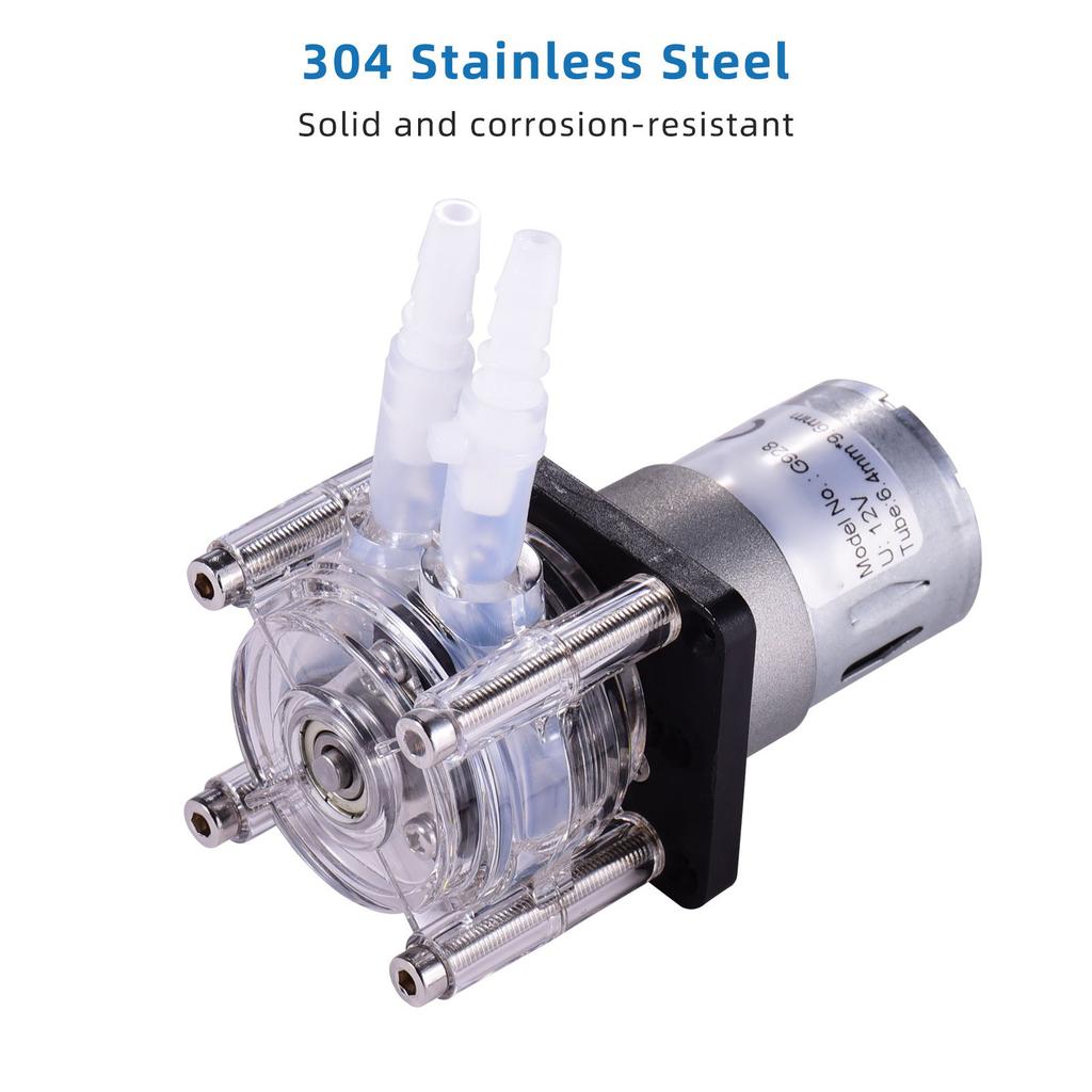 GROTHEN DC 12V Peristaltic Pump with Silicone Tubing High  Water Liquid Pump Dosing Vacuum Pump Self Priming Anti