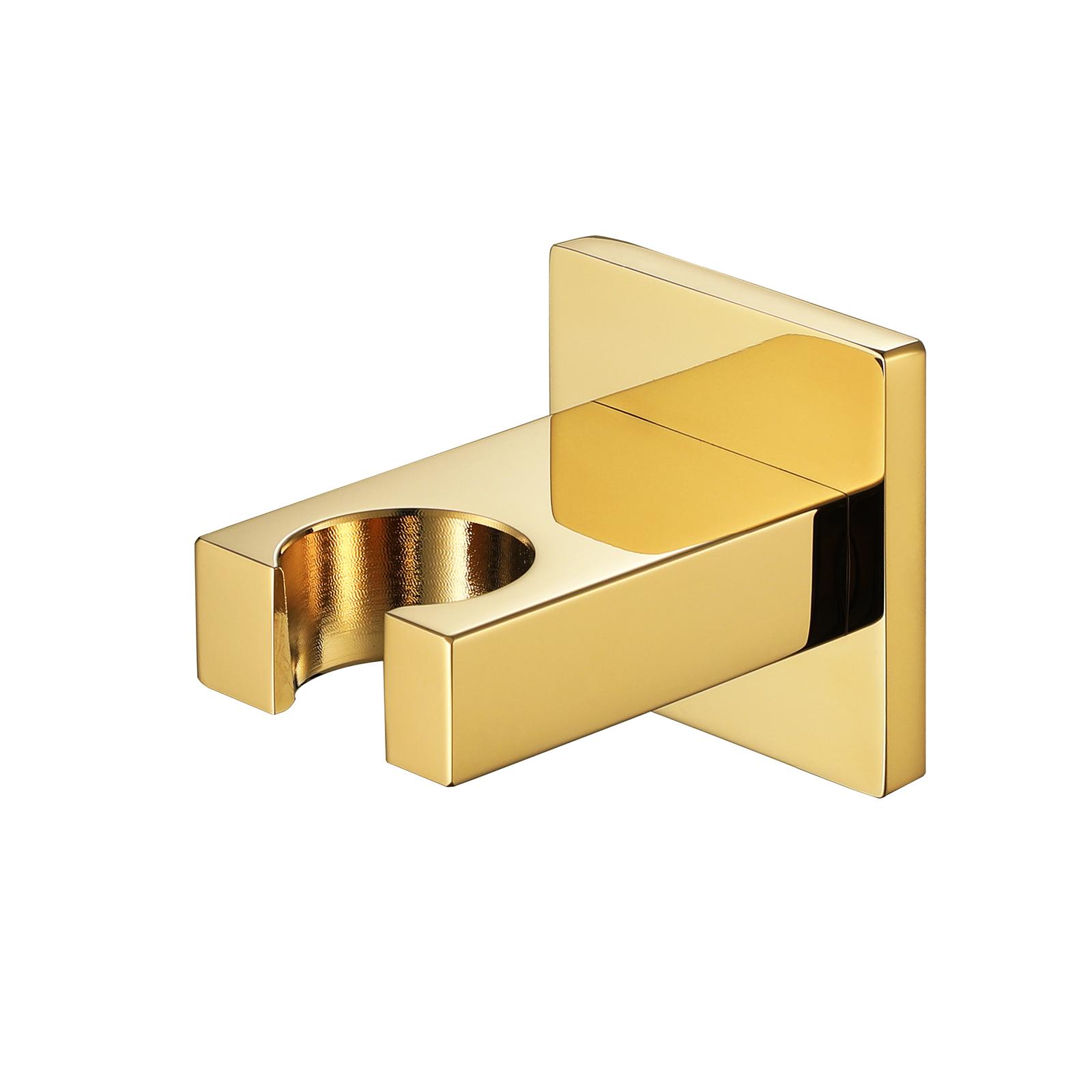 Wall Mounted Modern Gold Shower Bracket Brass Bathroom Shower Head Holder for Hand Showers with Easy Installation (Gold,Brass) золотой