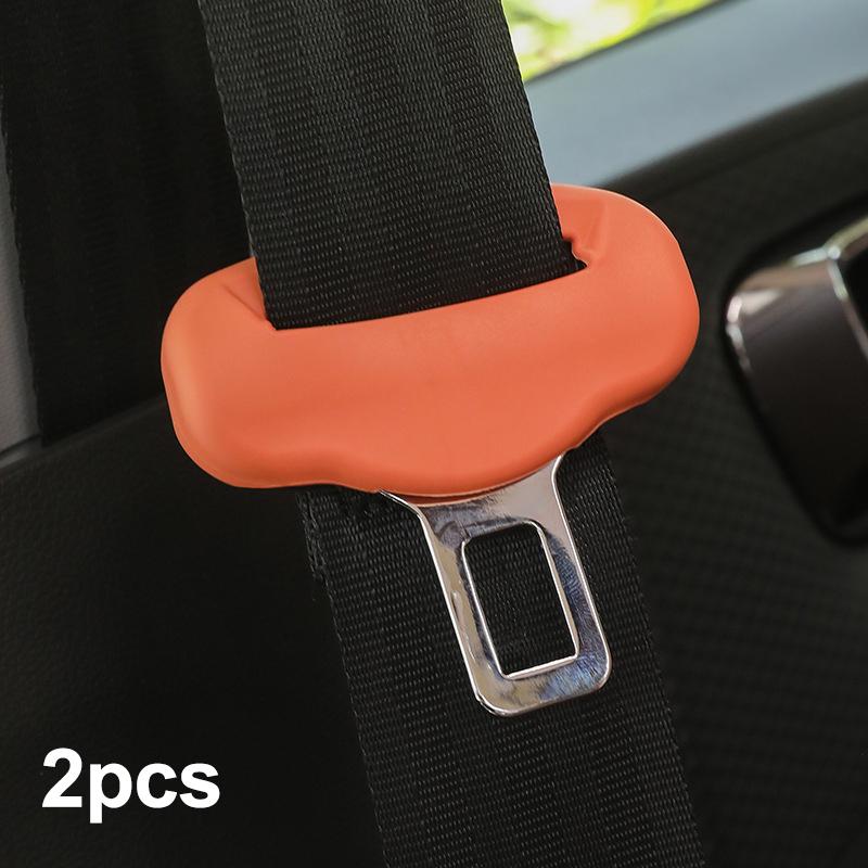 2Pcs Anti-Scratch Rubber Car Seat Buckle Protector Clip Protection Cover Universal Seat Belt Buckle Cover For Suv Sedan