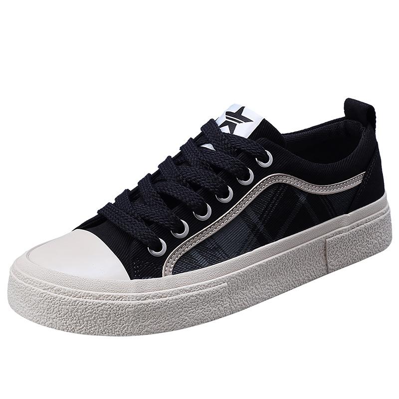 Pantofi de primăvară pentru bărbați, confortabili și versatili, la modă și casual, pantofi de pânză pentru bărbați, plat, cu vârf jos, cu șireturi