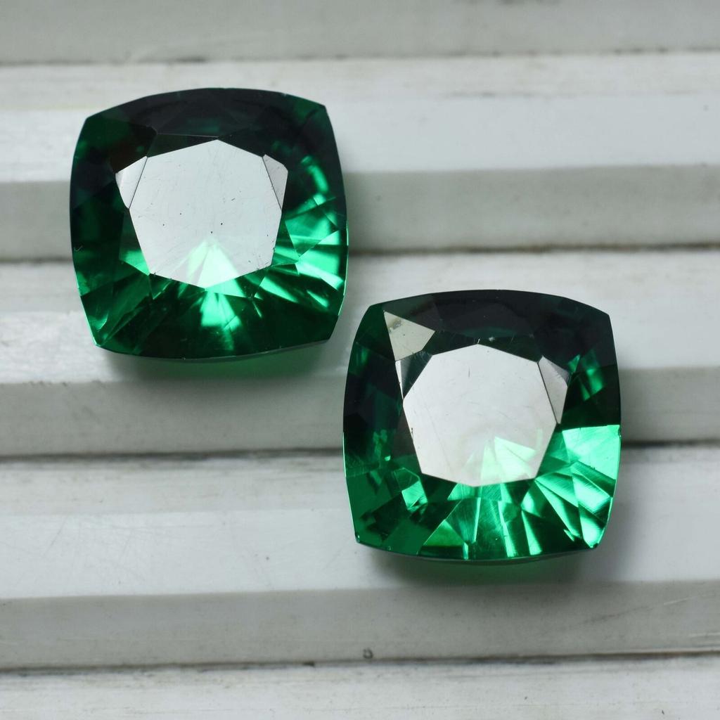 20.54 Ct NATURAL Garnet CUSHION CUT Green   Loose Gemstone Pair