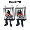Halloween Decoration Prisoner Ghost In Cage Scary Skull Prop Electric Skeleton Toy Glowing Eye Sound Doll Hangable Talking Ghost