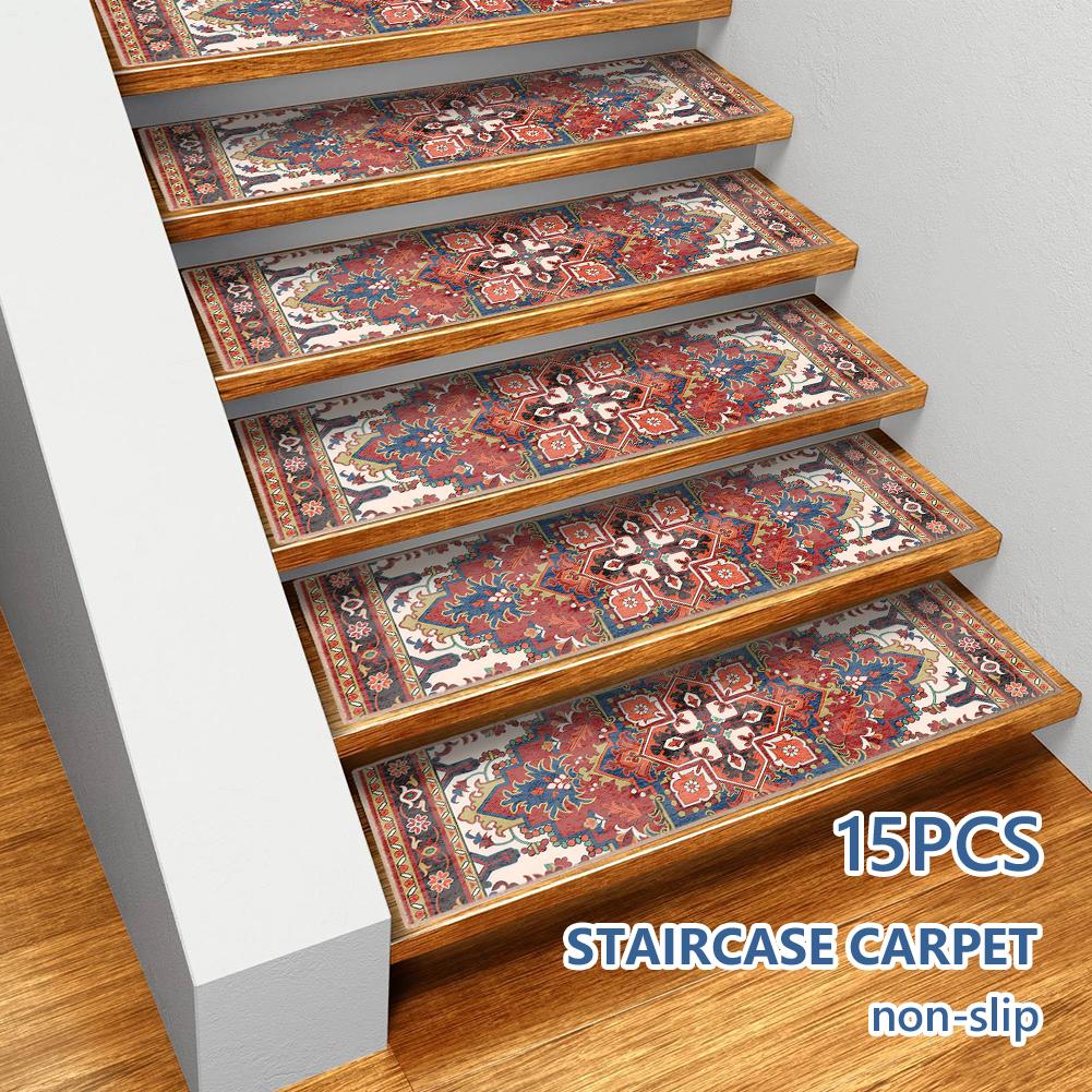 Stair Treads for Wooden Steps Washable Indoor Stair Treads Non SlipSoft Stair Carpet Treads Reusable Peel Stick Stair Runner Rug