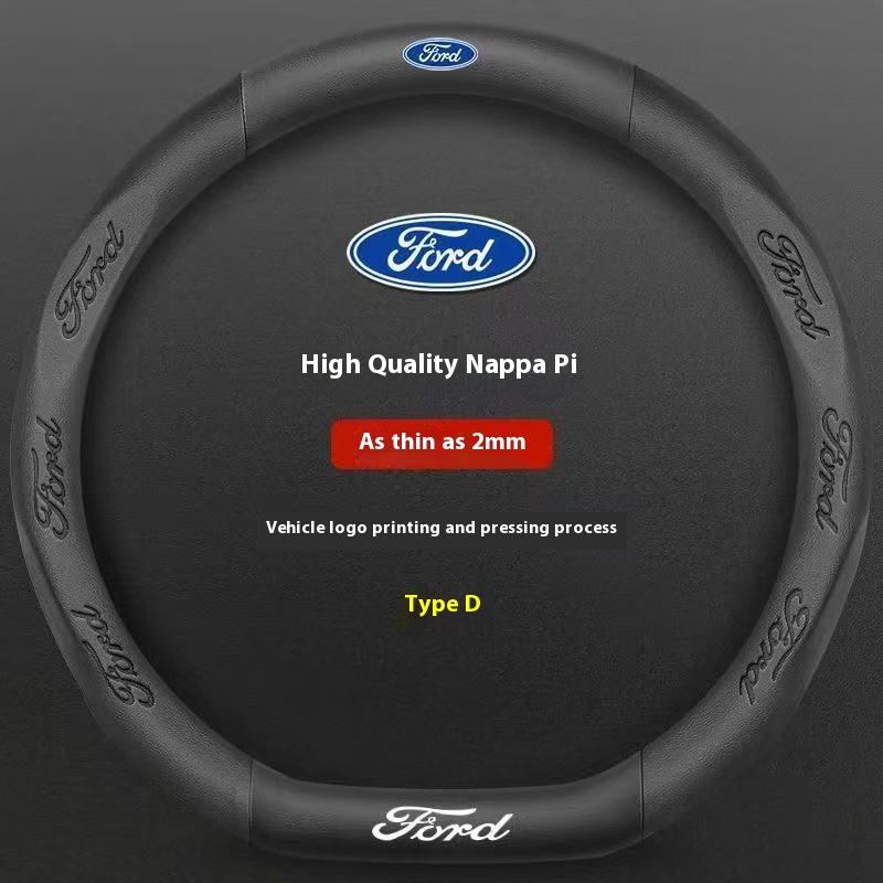 Car 3D Embossing Carbon Fiber Steering Wheel Cover Ford Mondeo F150 Fusion Mustang EXPLORER ESCAPE EDGE Fiesta Focus Kuga Ranger