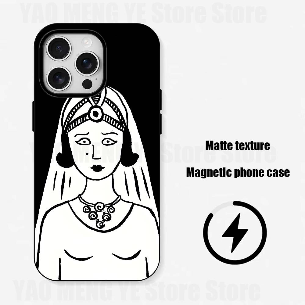 Persepolis Comics Slim Matte Magnetic For Case For Iphone 17,16,15,14,13,12,11 Pro Max Mini Plus New Frosted Soft Shell