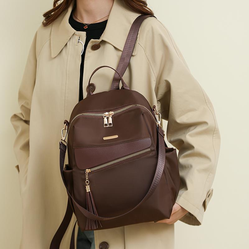 Tassel Backpack Women's Large Capacity Commuter Travel Backpack Multifunctional Shoulder Bag