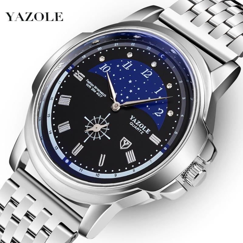 Top Brand New Men's Watch Simple Atmospheric Waterproof Non-mechanical Watch Stainless Steel Quartz Men's Watch