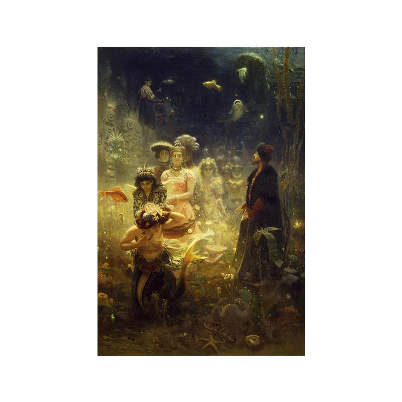 

Океан Женщина Русалка Картина Классический Винтаж Искусство Холст Печати Плакаты Цвет Море Картины для Гостиной Домашний Декор Стен Куадрос 21x30cm No Framed