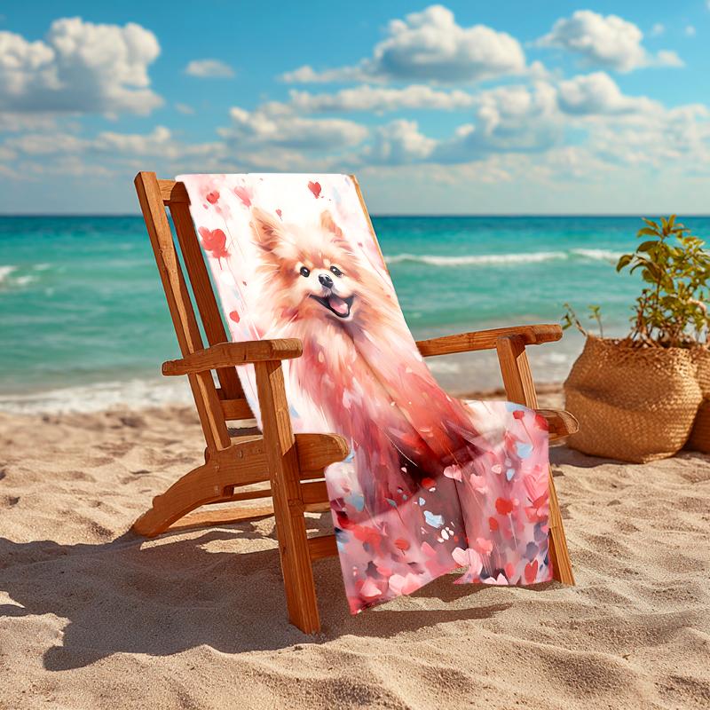 1Pc Pomeranian Heartland Beach Towel Quick Dry Multiuse For Beach Pool Gym Yoga Home Travel Christmas Halloween Xmas Gift G1167