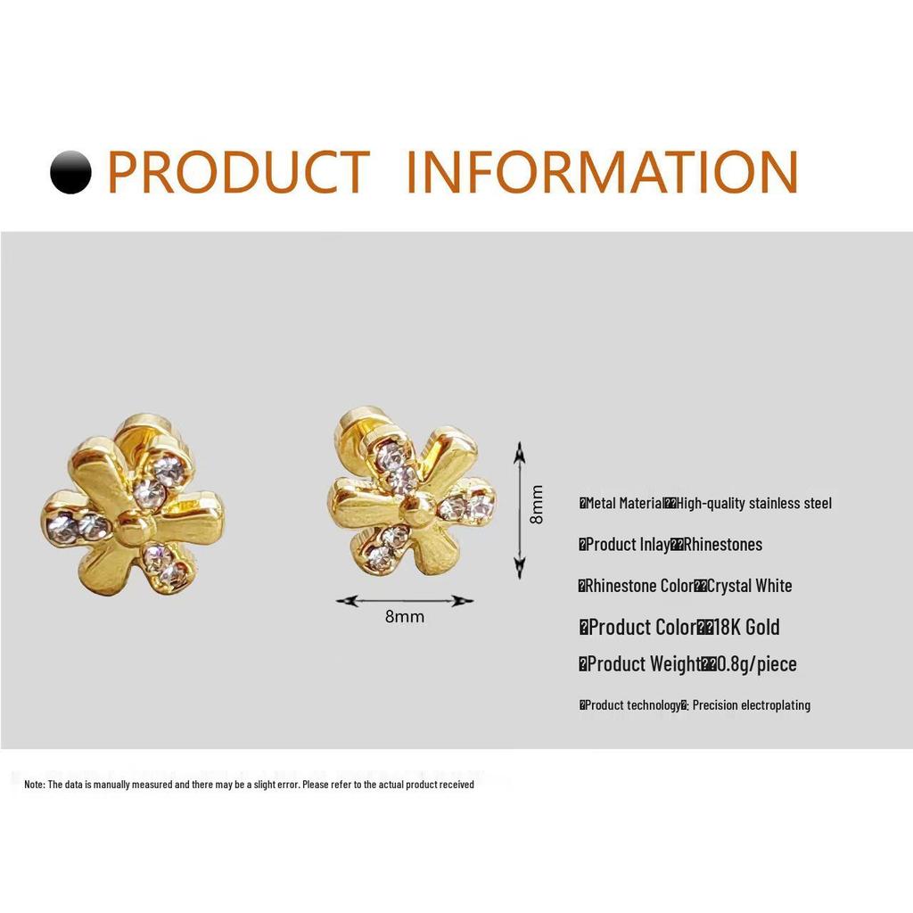 Six-Leaf Clover Cubic Zirconia Stud Earrings - Women's Luxury Versatile Jewelry Gift