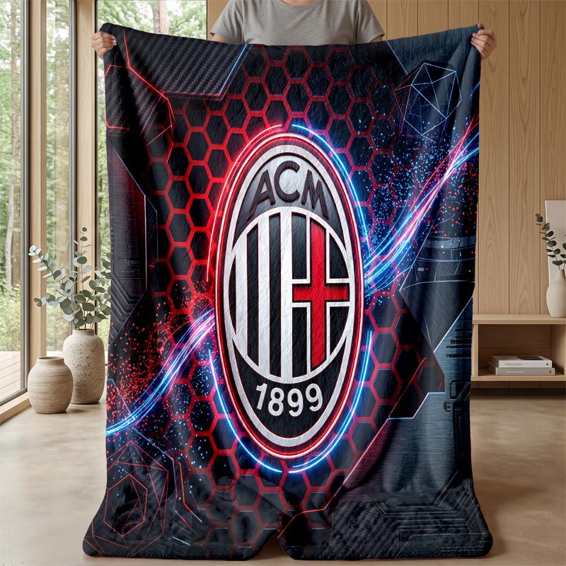 AC Milan Theme blanket Soft Flannel Blanket Plush Throw Blanket Cozy Sofa Bed Blanket for Home Decor