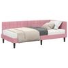 Corner Bed Frame with Mattress and Headboard 2 Pcs Grey Velvet