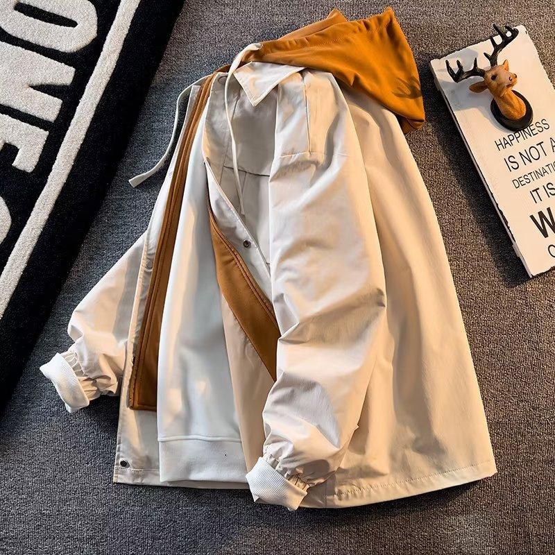 

May Kaji Американское ретро пальто мужское осень-зима новая трендовая марка ins красивое универсальное фейк два рабочая куртка 4XL бежевый