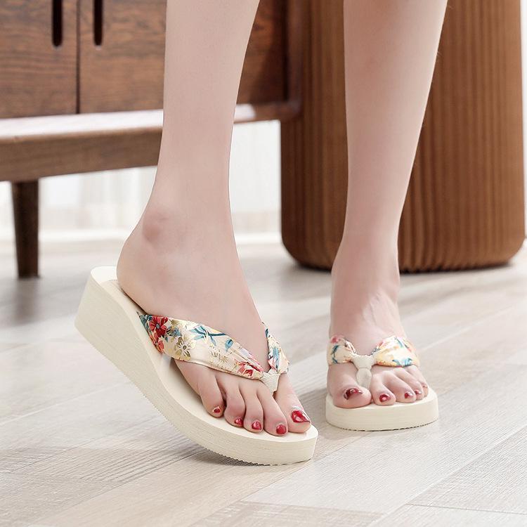 Women's Bohemian Silk-Strap Thick-Soled Sandals - Beach Casual Flip-Flops