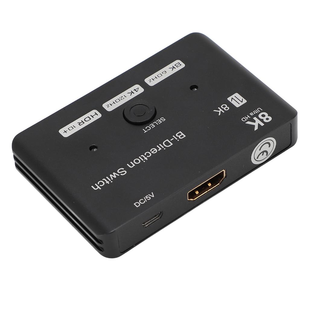 HD Bi Direction Switch 1 In 2 Out 2 In 1 Out 8K 60Hz 4K 120Hz 48Gbps Aluminum Alloy Bi Directional