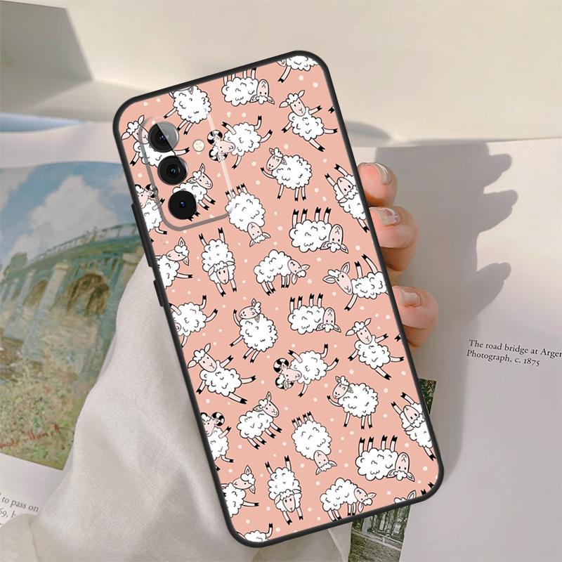 Cute Sheep Case For Samsung Galaxy A13 A33 A53 A34 A54 A14 A15 A16 A26 A36 A56 A12 A32 A52 A06 A35 A55
